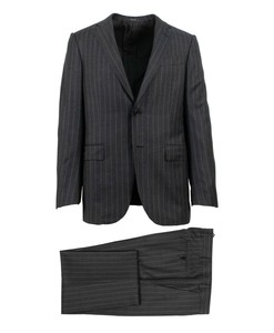 NWT ERMENEGILDO ZEGNA Gray Striped Wool Two Button Suit 50 ...