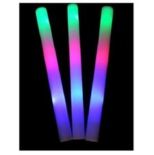 50 PCS LED Light Up Foam Sticks Baton Wands Rally Party Rave Tube Soft Glow Wand