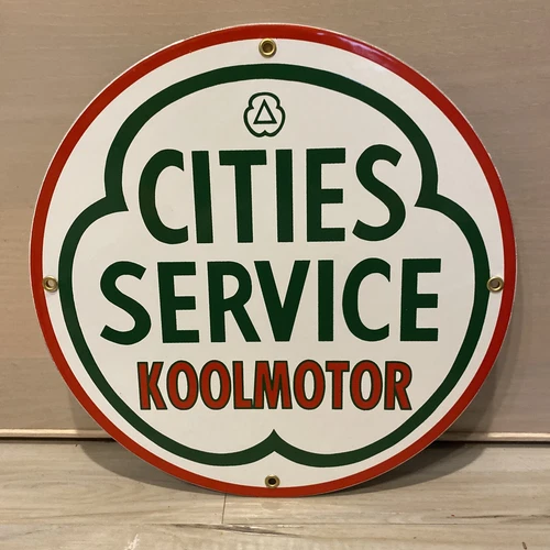 Vintage CITIES SERVICE KOOLMOTOR  Porcelain  Gas Oil Sign ⛽️