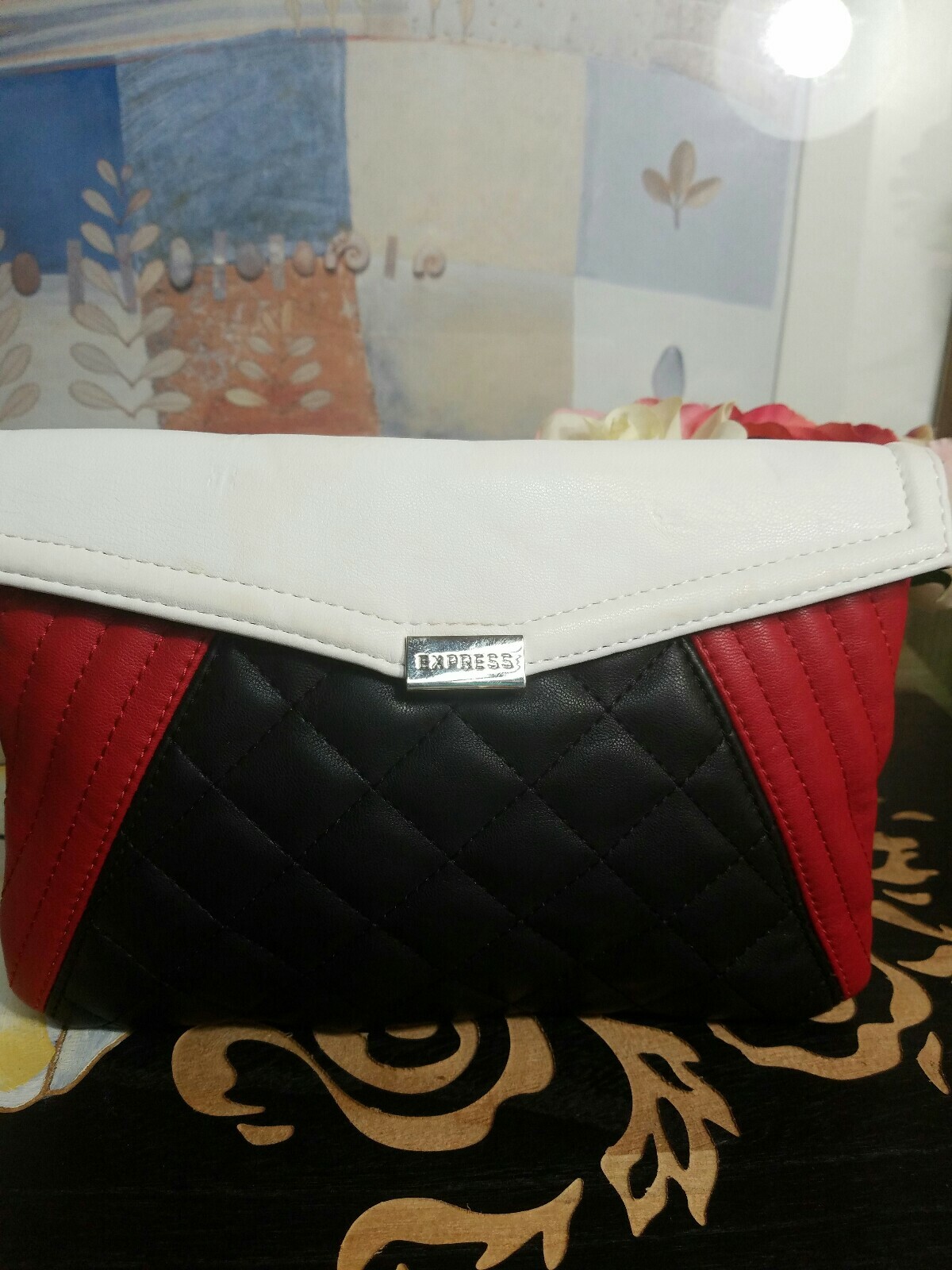 Express Black/ red/ white Embossed Pattern Wristl… - image 6