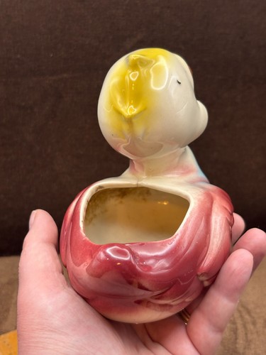 1950s 5" Shawnee Pottery DUCK Planter Ceramic Nursery Florist Gift Decor CRACK - Picture 9 of 18
