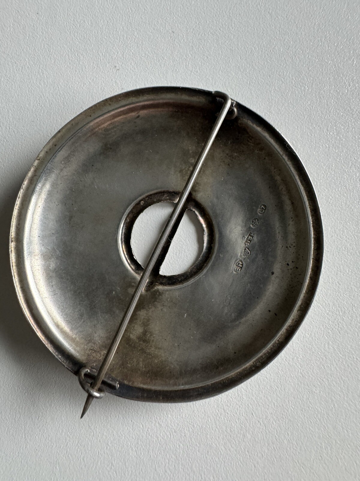 1925 Finland Solid Silver Circular Brooch Traditi… - image 8