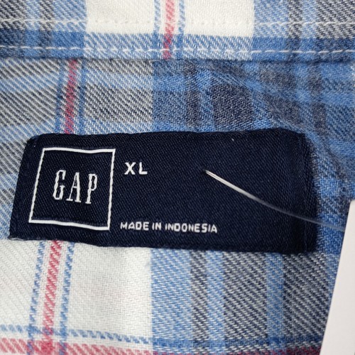 $54 NEW Gap Twill Shirt Mens XL Button Up Polyester Blend Plaid Long Sleeve - Picture 6 of 12