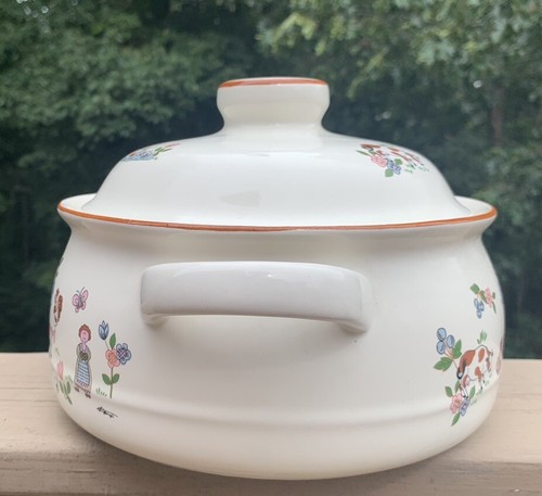 🐮Vintage Farmhouse Country Home Jamestown China Casserole Pot Japan Cow Chicken - Picture 2 of 9