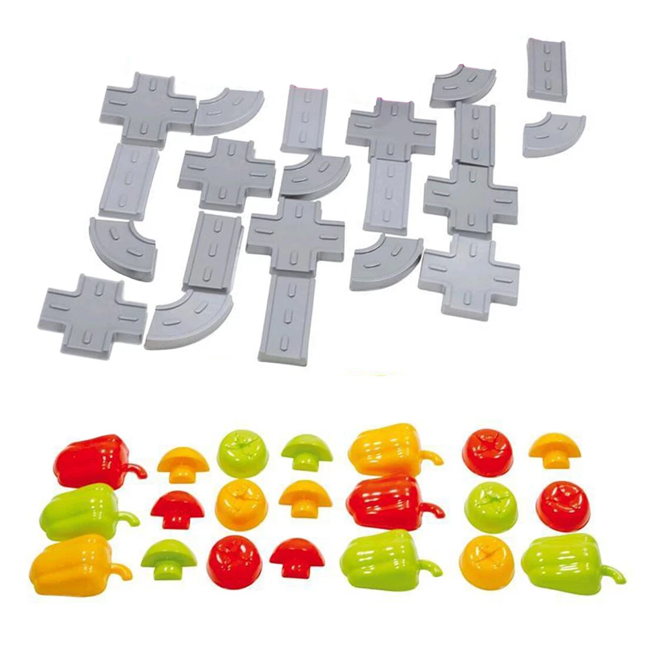 LENA - Kindergarten Set Sandförmchen 63 Teile (Pferd, Strassen, Gemüse)