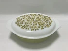 Vintage Pyrex VERDE OLIVE 045 Oval Casserole Dish 2.5 Qt w/ Lid - 1960s MCM