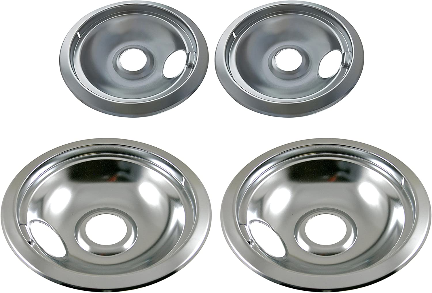 316048413 316048414 Range Burner Chrome Drip Pans Replacement