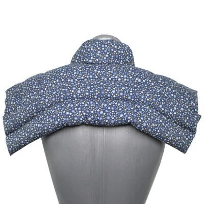 GIRAFFENLAND Cuscino Cervicale con Collo | Cuscino Termico Collo Spalle Tessuto Biologico "Blu Fiori"