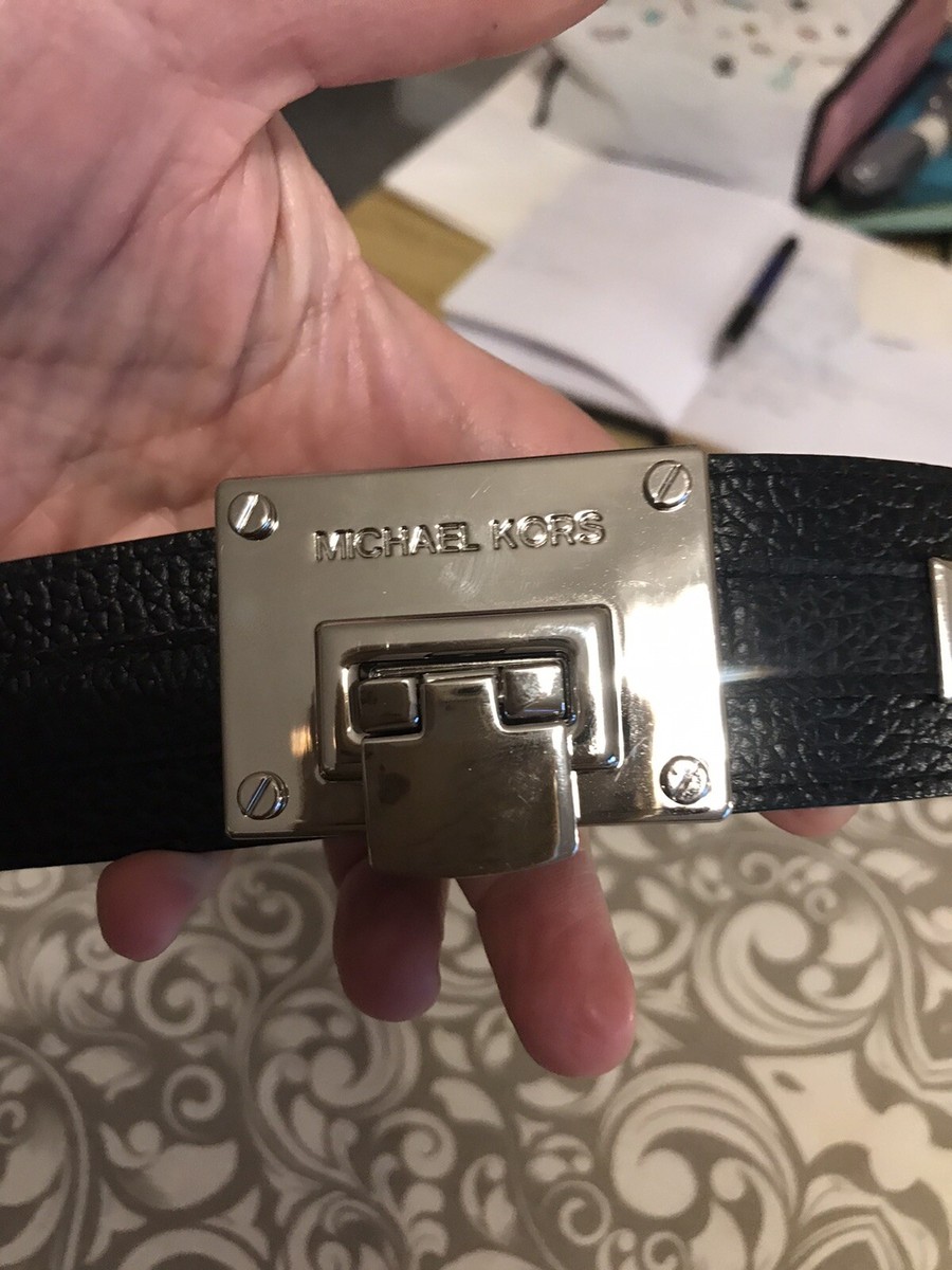 Michael Kors Womens Black Pyramid Silver Metallic Studded  display picture 3