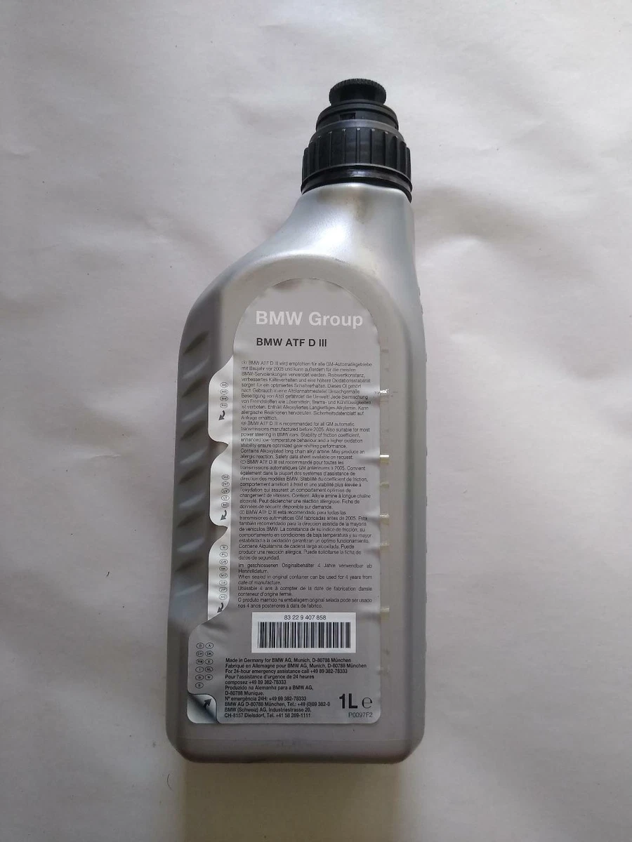 Genuine BMW ATF D III 3 AUTOMATIC TRANSMISSION FLUID 1L P/N  