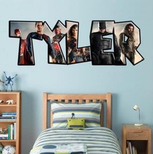 Justice League PERSONALIZED NAME Decal WALL STICKER Art Mural Super Heroes WP01