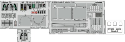 EDUARD MODELS 1/48 Aircraft- Rafale C Interior for RVL (Painted) EDU49958