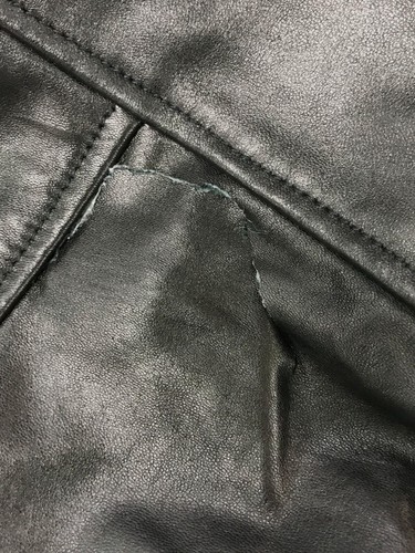 $595 Cole Haan Mens Black Smooth Classic Leather Motorcycle Coat Jacket Size XL - Picture 4 of 4
