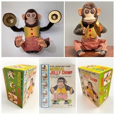 Vintage Musical Jolly Chimp Cymbal Monkey Toy WORKS w Box Made in Japan