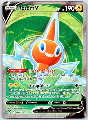 Rotom V 176/196 Ultra Rare Lost Origin Pokemon Holo Near Mint