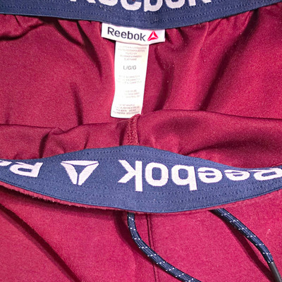 Reebok Men's Burgundy Jogger Pants L Regular Fit Drawstring Elastic Waist