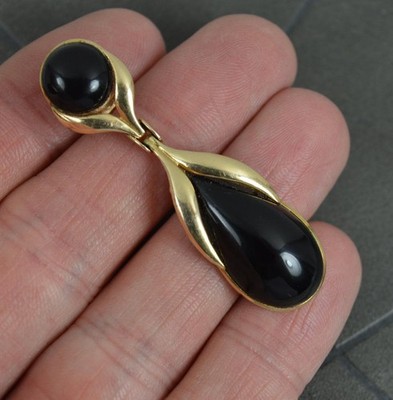 Stilvoller Anhänger 14 kt Gold und schwarzer Onyx
