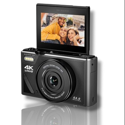 Easypix V64 Flip Digitalkamera | 64MP | 4K | WLAN | Flip-Display | NEU