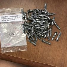 Lot Of 66 Star line Fastener 1/8” Short Hollow Wall Anchor