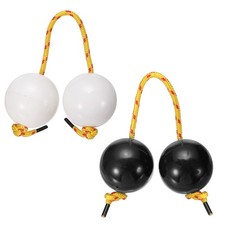 Rhythm African Shaker Kashaka with Yellow Rope for Party 2 Pack, Black/White 