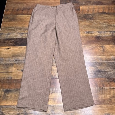 Alfred Dunner Pants 10 Tan Social Circle Proportioned Pull On Comfort Waist New
