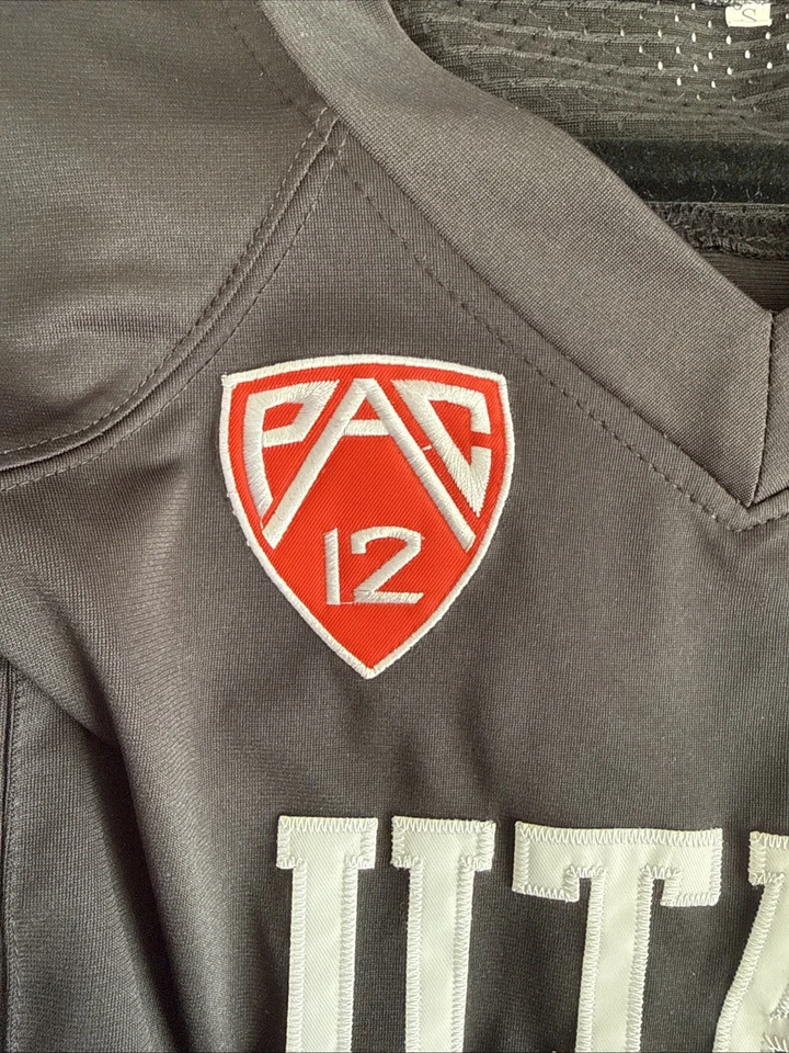 Men’s Under Armour Utah Utes Tyler Huntley #1 Jersey Black NCAA Sz S - NWOT - Image 4 of 4