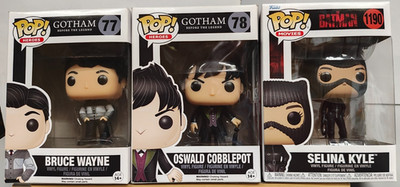 Batman/Gotham Bruce Wayne, Oswald Cobblepot, & Selina Kyle Funko Pop Bundle