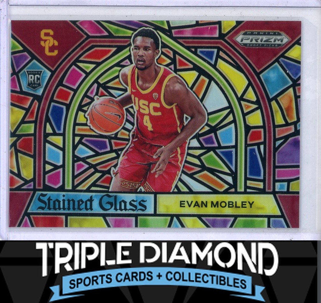 2021 Prizm Draft Picks Evan Mobley Rookie RC Stained Glass SP Case Hit Q932