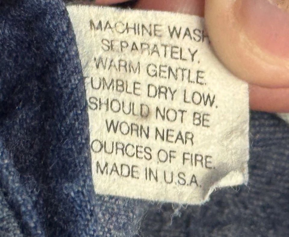 Vintage 70s Pointer Blue Denim Lowback Overalls Mens 36x31 Straps Workwear - Image 3 of 4