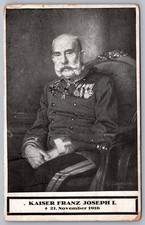 Kaiser Franz Joseph I Austria Hungary Emperor Memorial 1916 Vintage Postcard