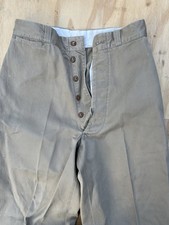Vintage 1960s USGI Military Khaki Twill Chinos Army Trousers Button Fly 26x29 US