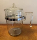 Vintage ~ Pyrex ~ 6 Cup Glass Percolator Coffee Pot ~ Basket Lid Missing
