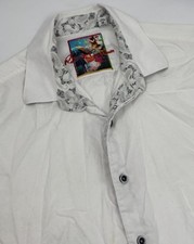 Robert Graham Men's M Classic Fit White Short Sleeve Button Down Shirt