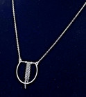 Sterling Silver 925 Fringe Circle Pendant Minimalist Necklace 18” + 3” Ext. NWT — photo 4