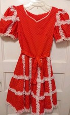 Partners Please Malco Modes Ladies Sz 6 Red  White Polka Dot Lace Dance Dress