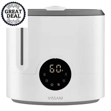 2 Gal. Ultrasonic Humidifier 360 Deg Turning Dual Nozzle Cool & Warm Mist White