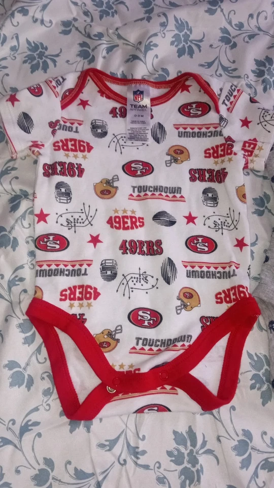 NFL 男孩 婴儿 幼儿 短袖 连体衣 三件套 尺寸 0-3 — 第 3/4 张图片