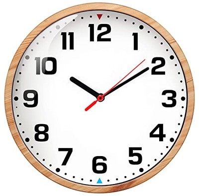  Wall Clock 9 Inch Battery Operated Silent Non-Ticking Wall Clock 9Inch Brown