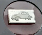 Vintage 1936 Fiat Car - 1.6 Gram .925 Sterling Silver Mini Bar Proof Ingot Coin