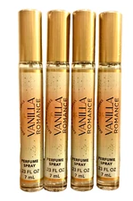 VANILLA ROMANCE PERFUME TRAVEL SIZE PURSE .23 OZ BATH BODY WORKS NEW SEALED x 4