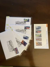 Muscle Cars Forever Stamps Strip Of 5 & 5 FDC Envelopes. Scott #4743-47