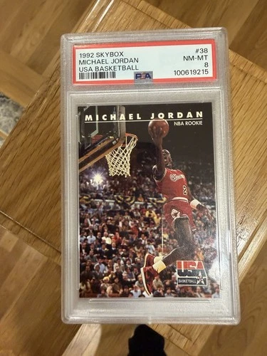 1992 SKYBOX MICHAEL JORDAN USA BASKETBALL CARD #38 PSA 8