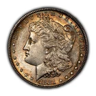 1881-S $1 Morgan Dollar - Semi Proof-Like - Original Rainbow Toning - SKU-D5431