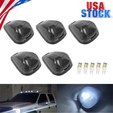 5x Smoke Lens Cab Marker Roof Lights White LED for Ford F&E Super Duty 99-16 GUS
