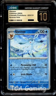 CGC 10 PRISTINE Glaceon 025/131 REVERSE HOLO Prismatic Evolutions