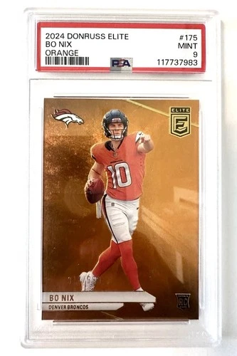 2024 Panini Donruss Elite - Rookies Bo Nix #175 Orange /399 (RC) PSA 9
