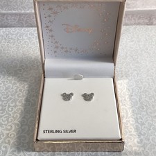 Disney Mikey Mouse Sterling Silver Post Earrings New