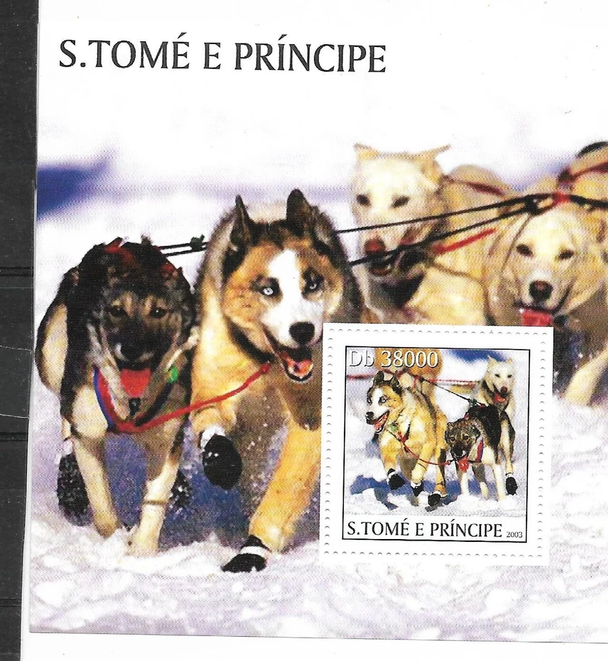 DOGS St. Tome & Principe Series + Block MNH 2003 VF - Image 2 of 2