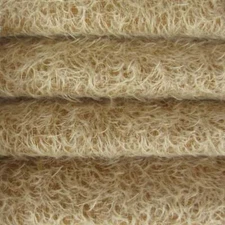 1/6 yd 300S/CM Oyster Dark Bk INTERCAL 1/2" Ultra-Sparse Curly Matted Mohair Fur