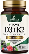 Vitamin D3 K2 5000 iu of D-3 & 100mcg of Vitamin K-2 as MK-7 2-1 Complex